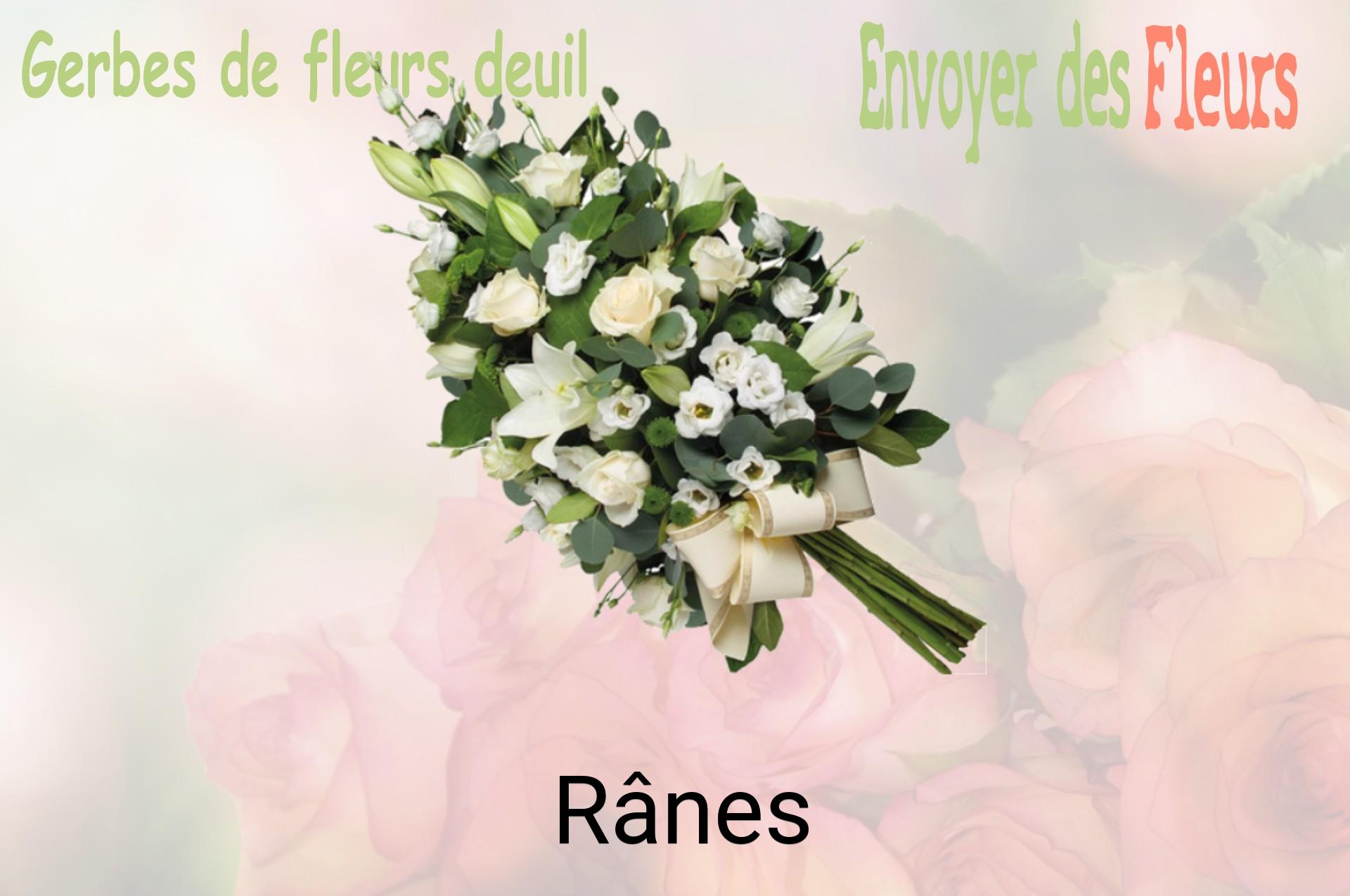 Gerbe de fleurs de deuil livrée à Rânes